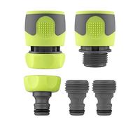 Flexzilla Accesorios de conexión rápida para manguera de jardín, kit de acoplador y enchufe de 5 piezas