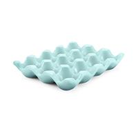 Flexzion Ceramic 12 Copas Egg Tray - Whole Dozen Porcelain Egg Holder Container Keeper Storage Organizer Decorative Serving Stand Serveware for Refrigerator Fridge Countertop Display Kitchen