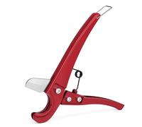 Flexzion Cortadora de tuberías, Cortatubos para tubos y mangueras 0.32cm-3.3cm, Tipo profesional de una mano, para tubos de plástico PEX tubos de PVC, Cortes limpios y rectos, para hogar (Rojo)