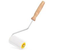 Flexzion Destapador con rodillo de agujas de plástico y mango de madera de 5 pulgadas para la extracción de miel, Herramienta extractora para apicultura