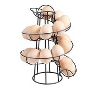 Flexzion Egg Skelter - Soporte para huevos en espiral moderno para encimera (exhibición de huevos medianos), soporte independiente para huevos frescos, soporte dispensador, estante de almacenamiento