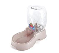 Flexzion Estación dispensadora de Agua para Mascotas, Beige (3/8 galones), reposición automática por Gravedad, Bebedero, Botella, Cuenco, Soporte portátil para Perros pequeños, Gatos y Animales