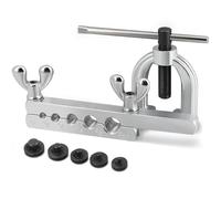 Flexzion Kit de Herramienta de Doble abocardador para la línea de Freno 45 Grado SAE para Tubo de 3/16, 1/4, 5/16, 3/8, 1/2" Pulgadas (4.75 mm, 6 mm, 8 mm, 10 mm, 50 mm) con Estuche de Almacenamiento