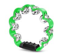 Flexzion Pandereta de flor, instrumento de percusión de mano de 8 pulgadas con cascabeles de metal y agarre ergonómico, panderetas pequeñas para adultos, niños, iglesia, fiestas y eventos musicales