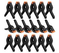 Flexzion Pinzas de muselina de alta resistencia con dientes ajustables móviles 4 pulgadas (juego de 18) pinzas de nailon premium para carpintería artística, telón de fondo, estudio de