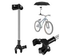 Flexzion Soporte para paraguas para bicicleta eléctrica, soporte para paraguas para cochecito, soporte para paraguas ajustable, soporte de ángulo para exteriores, golf, carrito, silla de ruedas