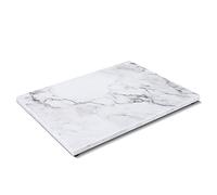 Flexzion Tabla de mármol con pies de goma antideslizantes, Tabla para cortar resistente a las manchas y al calor, Bandeja de servicio para fiestas y cocina, Color Blanco