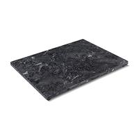 Flexzion Tabla de mármol con pies de goma antideslizantes, Tabla para cortar resistente a las manchas y al calor, Bandeja de servicio para fiestas y cocina, Color Negro