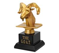 Flexzion The Goat Trophy Award: trofeo divertido para adultos, plato grabado con estatua de cabra, placa de regalo de reconocimiento única para deportes, empleados, profesores, jefes, amigos y más