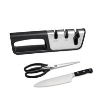 Fleymu Afilador de Cuchillos Profesional, Manual Profesional 3 en 1 Afilador Cuchillos, Diseño Ergonómico, Knife Sharpener Multifuncional, para Cuchillos de Cocina