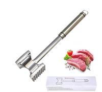 Fleymu Mazo para Carne Acero Inoxidable, Ablandador de Carne 28 cm, Martillo Carne Cocina, Agarre Cómodo, el Lavavajillas, Mazo para Carne Doble Cara para Chuletas, Chuletas, Filetes