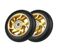 Fleymu Ruedas Pro Stunt Scooter de 100 mm con Rodamientos ABEC 9 Compatibles, 2 Piezas Ruedas de Patinete Scooter, Compatibles con Razor/Apollo/Cox Swain y la Mayoría de los Scooters (Dorado)