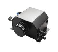 FLFHDUP Depósito compensación radiador Depósito Universal de recuperación de Aceite de 1L/2L para refrigerante del Motor, radiador, con tapón de Drenaje y respiradero.(1L-Black)