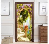 FLFK 3D Paisaje italiano Adhesivo Fotográfico Vinilos Puerta Pegatina Pared Murales para Cocina Sala de Baño Decorativos 77X200cm