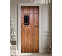 FLFK 3D Patrones de madera retro Adhesivo Vinilos Puerta Pegatina Pared Murales para Cocina Sala de Baño Decorativos 77X200cm