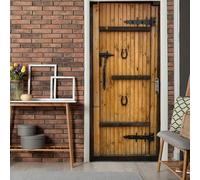 FLFK 3D Patrones de madera retro Adhesivo Vinilos Puerta Pegatina Pared Murales para Cocina Sala de Baño Decorativos 77X200cm