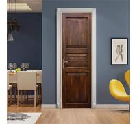 FLFK 3D Patrones de madera retro Adhesivo Vinilos Puerta Pegatina Pared Murales para Cocina Sala de Baño Decorativos 77X200cm