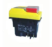 FLFTWSY Interruptores de botón pulsador electromagnéticos Impermeables DKLD DZ04 de 4 Pines, Interruptor de Arranque y Parada para rectificadora 250VAC 8 (6) A