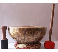 Flfwlass Cuenco tibetano de 12 pulgadas para tallar yogui, hecho a mano, siete cuencos tibetanos de metal martillados a mano del Himalaya por Singing Bowl