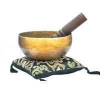 FLFWLASS Cuenco tibetano para meditación, 7 metales, cojín y gamuza de piel de ante