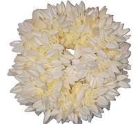 FLFWLASS Juego de 2 accesorios artificiales de goma Mogra Rabber Band Flower Mogra Gajra, color blanco