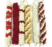FLFWLASS Mogra Gajra - Juego de accesorios para el cabello con fragancia Juda Gajra (liso) (paquete de 6) (MULTI 6 luces)