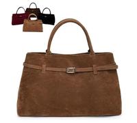 FLFXYFB Suede Tote Bag for Women, Women's Large Brown Suede Top-Handle Work Handbag, Modavo Vintage Large Capacity Bag Handbag (Brown)