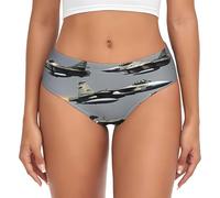 FLGHJNBJN Aircraft Fighter Jets - Ropa interior hipster para mujer, lavable, no encoge, ajuste para uso diario, XS a 4XL, Negro, S