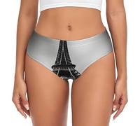 FLGHJNBJN Black Paris Eiffel Tower - Ropa interior hipster para mujer, lavable, no encoge, ajuste para uso diario, XS a 4XL, Negro, XXL