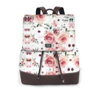 FLGHJNBJN Blossoming Rose Flowers - Mochila de piel versátil para mujer, elegante mochila de poliuretano para viajes, universidad, viajes, al aire libre