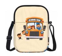 FLGHJNBJN Bolso cruzado estampado de autobús escolar para mujer con correa ajustable, bolso de hombro pequeño para viajes y trabajo