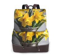 FLGHJNBJN Bouquet of Daffodils - Mochila versátil de cuero para mujer, elegante mochila de poliuretano para viajes, universidad, viajes, al aire libre