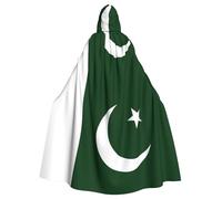 FLGHJNBJN Capa de bandera de Pakistán para hombres y mujeres, capa con capucha renacentista para adultos, capa medieval, capa para disfraces de cosplay de Halloween
