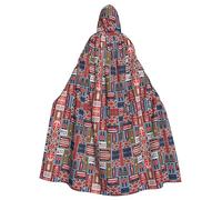FLGHJNBJN Capa de símbolos de Inglaterra para hombres y mujeres, capa con capucha renacentista para adultos, capa medieval, capa para disfraces de cosplay de Halloween