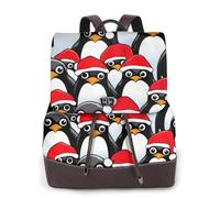 FLGHJNBJN Christmas Penguins - Mochila versátil de cuero para mujer, elegante mochila de poliuretano para viajes, universidad, viajes, al aire libre