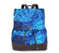 FLGHJNBJN DNA Chain Photo - Mochila versátil de cuero para mujer, elegante mochila de poliuretano para viajes, universidad, viajes, al aire libre