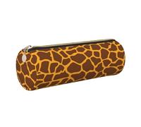 FLGHJNBJN Estuche de piel con estampado de jirafa, respetuoso con el medio ambiente, piel de grano cruzado, cremallera suave, soporte cilíndrico de gran capacidad, Gold, Talla única, Tarjetero