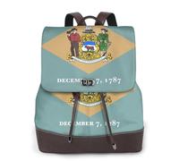 FLGHJNBJN Flag of Delaware - Mochila versátil de cuero para mujer, elegante mochila de poliuretano para viajes, universidad, viajes, al aire libre