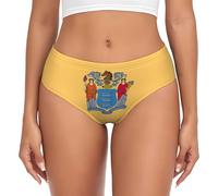 FLGHJNBJN Flag Of New Jersey - Ropa interior hipster para mujer, lavable, no encoge, ajuste para uso diario, XS a 4XL, Negro, S