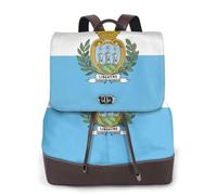 FLGHJNBJN Flag of San Marino - Mochila versátil de cuero para mujer, elegante mochila de poliuretano para viajes, universidad, viajes, al aire libre