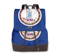 FLGHJNBJN Flag of Virginia - Mochila versátil de cuero para mujer, elegante mochila de poliuretano para viajes, universidad, viajes, al aire libre