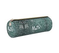 FLGHJNBJN Formulas Shapes Theory Math Lesson Word Lindo estuche de cuero ecológico de grano cruzado, cremallera suave, soporte cilíndrico de gran capacidad, Gold, Talla única, Tarjetero