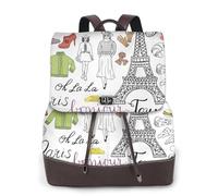 FLGHJNBJN French Paris Tour Eiffel Tower Mochila versátil de cuero para mujer, elegante mochila de poliuretano para viajes, universidad, viajes, al aire libre