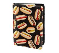 FLGHJNBJN Fun Food Hot Dogs - Funda para pasaporte de viaje con bolsillo de almacenamiento para documentos, piel sintética imprescindible para viajes