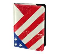 FLGHJNBJN Funda para pasaporte de viaje con estampado de bandera mexicana americana con bolsillo de almacenamiento para documentos, piel sintética imprescindible para viajar