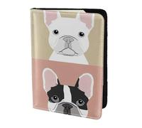 FLGHJNBJN Funda para pasaporte de viaje con estampado de bulldog francés con bolsillo de almacenamiento para documentos, piel sintética imprescindible para viajar