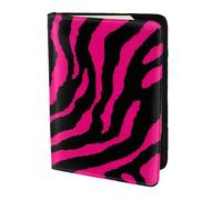 FLGHJNBJN Funda para pasaporte de viaje con estampado de cebra, tigre y leopardo, color rosa, con bolsillo de almacenamiento para documentos, piel sintética imprescindible para viajar