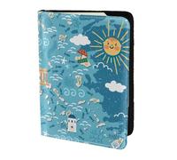 FLGHJNBJN Funda para pasaporte de viaje con estampado de mapa de Grecia con bolsillo de almacenamiento para documentos, piel sintética imprescindible para viajar