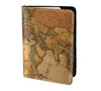 FLGHJNBJN Funda para pasaporte de viaje con estampado de mapa del mundo con bolsillo de almacenamiento para documentos, de piel sintética imprescindible para viajar