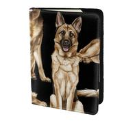 FLGHJNBJN Funda para pasaporte de viaje con estampado de perro pastor alemán con bolsillo de almacenamiento para documentos, piel sintética imprescindible para viajar